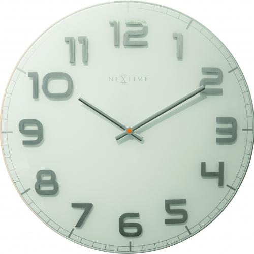 Nächste Zeit Nächstemime Klok 3105wi edel groß, Ø50 cm, Wand, weißes Grau