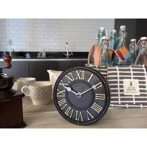 Nächste Zeit Nächstemime KLOK 5187ZW London Tisch, Ø16 cm, Wand, schwarzes Weiß