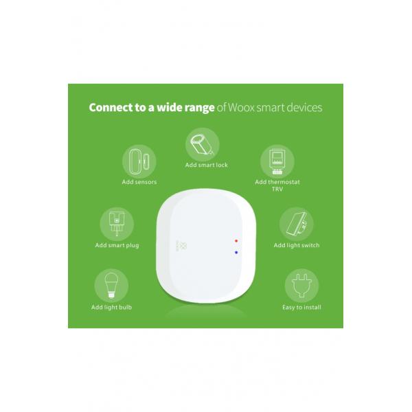 WOX WOX R7070 Wireless Gateway, WiFi 2,4 GHz, Zigbee 3.0, Max 50 Wox-Geräte, 10-30 m, USB-Kraft