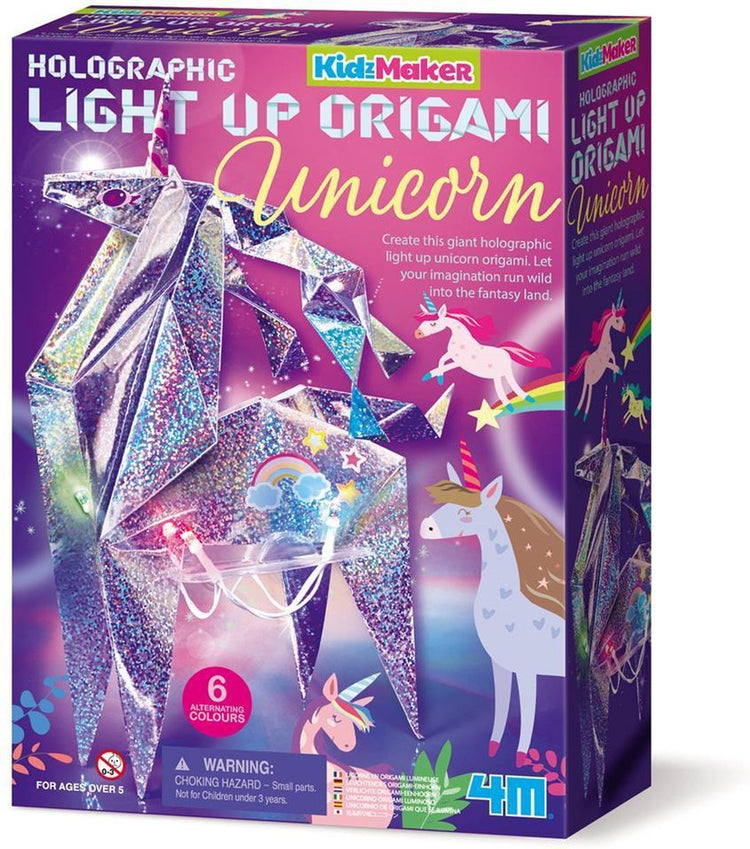 4 m langer Kindermacher: Origami-Einhorn-Licht 30 cm, ausführliche Anleitung enthalten, läuft mit 2 x 1,5 V AA-Batterien (nicht im Lieferumfang enthalten), Box 18 x 25 x 6,5 cm, 5+