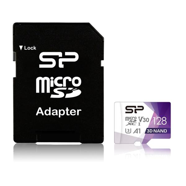 Silicon Power SP128GBSTXDU3V20AB Superior Pro, 128 GB, MicroSDXC, Klasse 10, UHS-I, 100 MB S, 80 MB s
