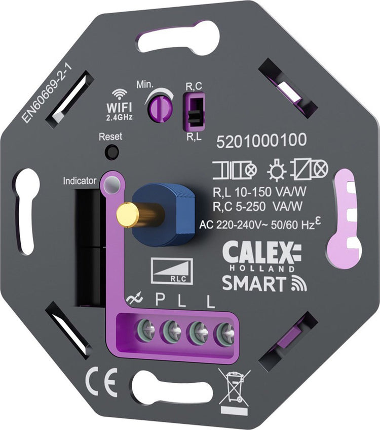 Calex intelligenter LED-Dimmer – WLAN – integriert – 5–250 W – Vorderkante – universell