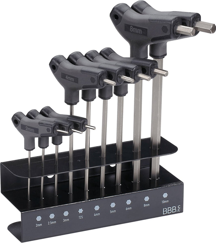 BBB Cycling Inbusschlüsselsatz Fahrradwerkzeugset mit Inbusschlüsseln und Torx T25 – inklusive Halter – Inbus-T-Set BTL-45S