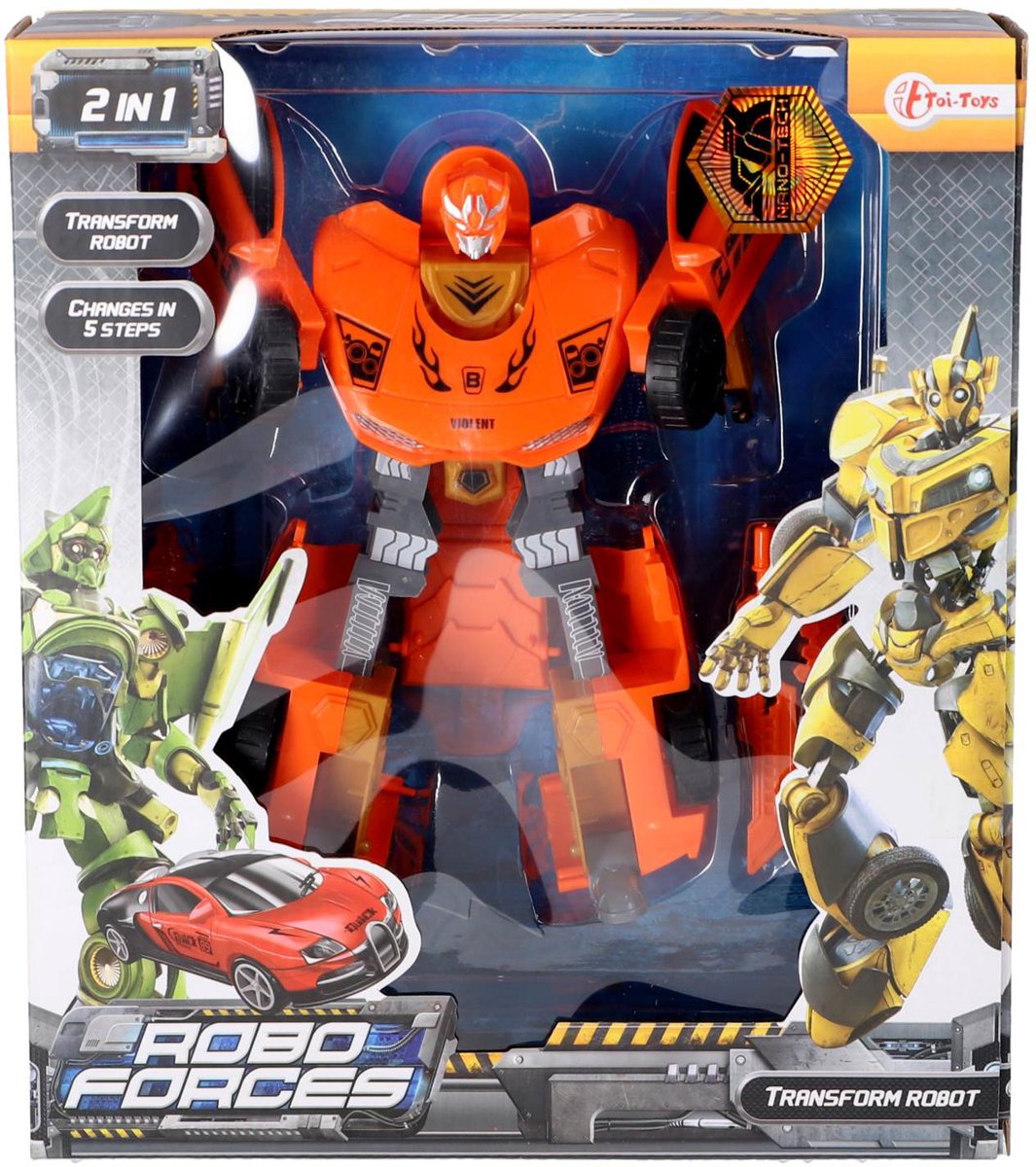 RoboForces transformieren Auto -Robotergrün