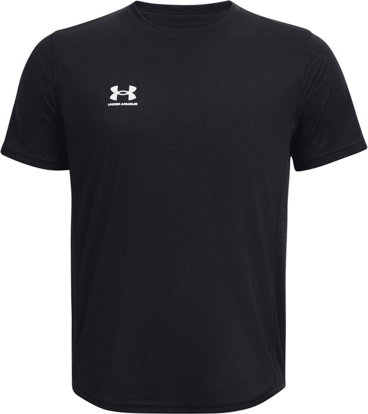 Under Armour UA B's Challenger Train SS Unisex-Sportshirt – Schwarz – Weiß