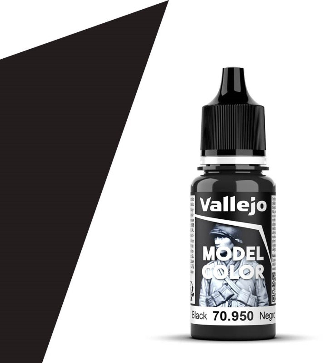 Vallejo Hobby Paint Acrylfarbe – 70950 Modellfarbe Schwarz – Acrylfarbenflasche – 18 ml