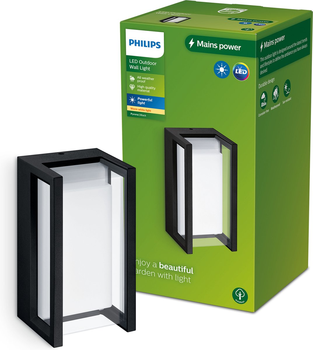 Philips LED Philips Pyrona Wandleuchte – Schwarz – integrierte LED