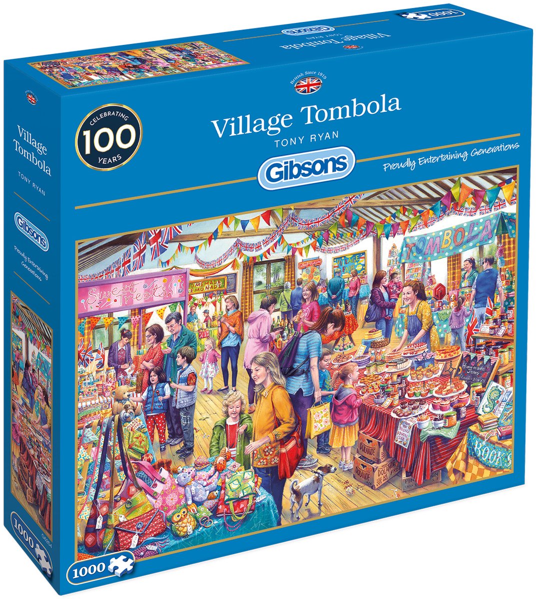 Gibsons – Village Tombola (von Tony Ryan) – 1000 Teile 68×49cm (B×H) – Puzzles für Erwachsene