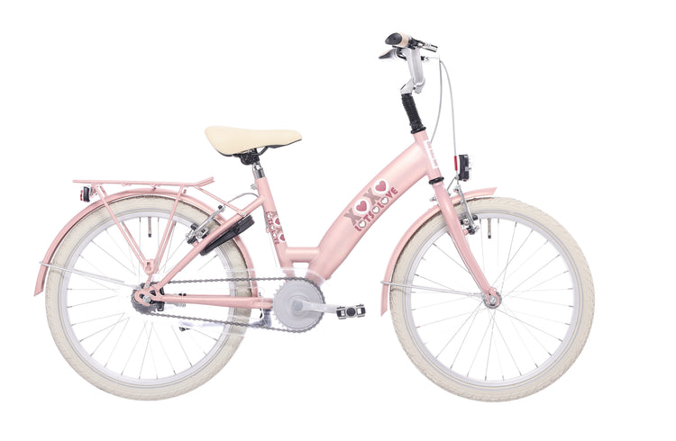 Bikefun Kinderfahrrad Lots of Love 20 Zoll mit Bremsnabe - Mahagoni Pink