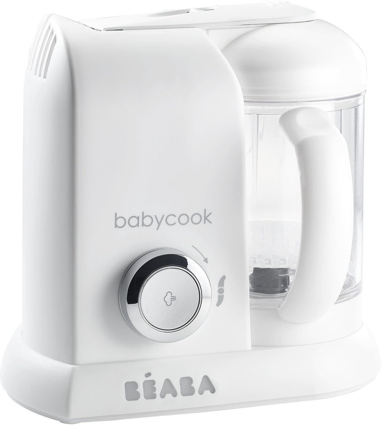 Béaba babycook solo® – Küchenmaschine – 4-in-1-Dampfgarer-Mixer – Babynahrungszubereiter – 1100-ml-Schüssel – Weiß-Silber