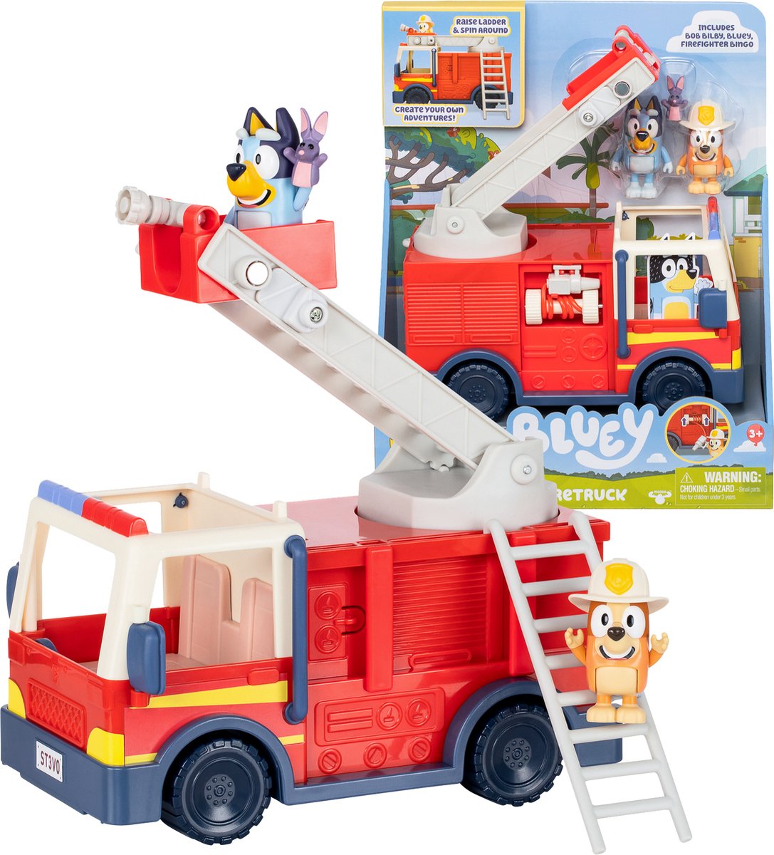 Moose Toys Blueys Feuerwehrauto mit 2 Spielfiguren