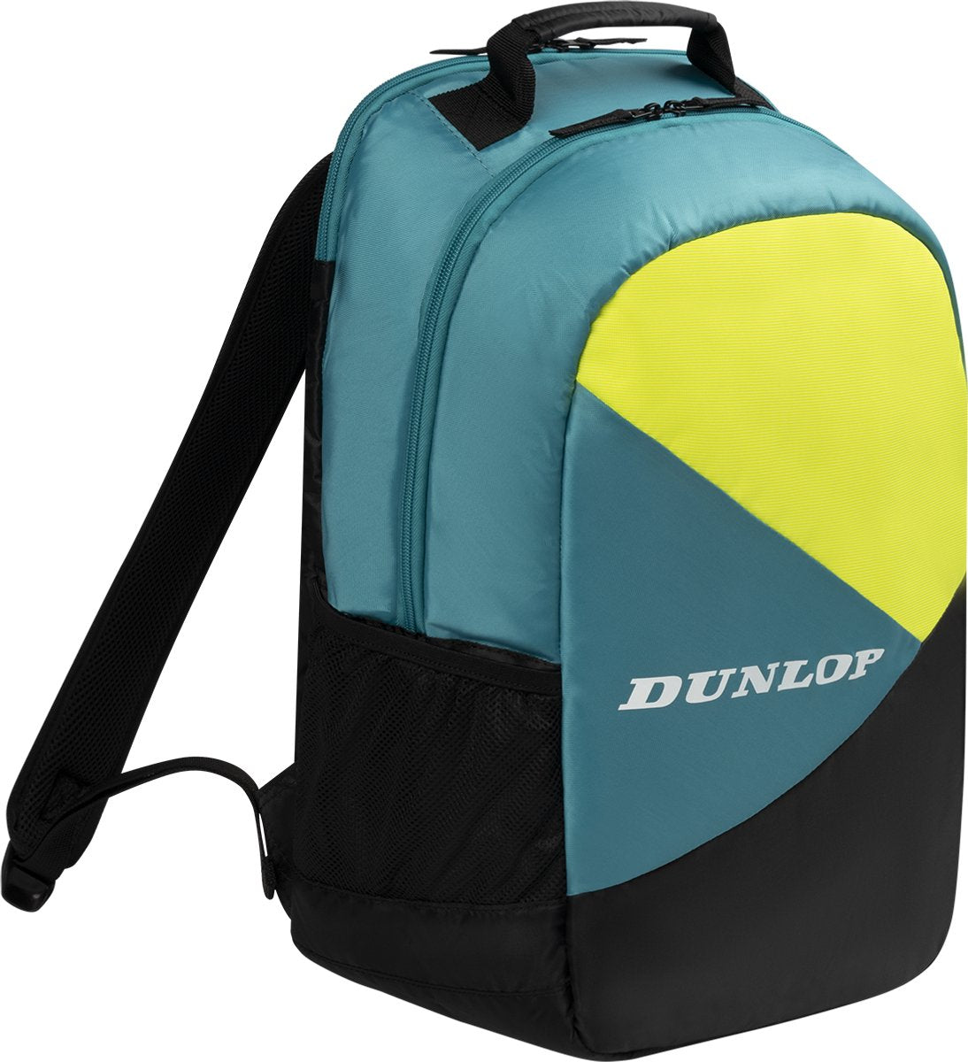 Dunlop – SX-Club-Rucksack – Tennistasche – Blaugrün, Schwarz, Gelb