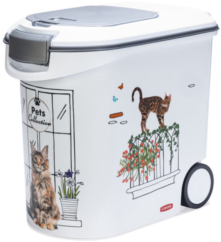 Curver Futterbehälter Katze – 35l – 12kg – 28x49x43cm – weißgrau