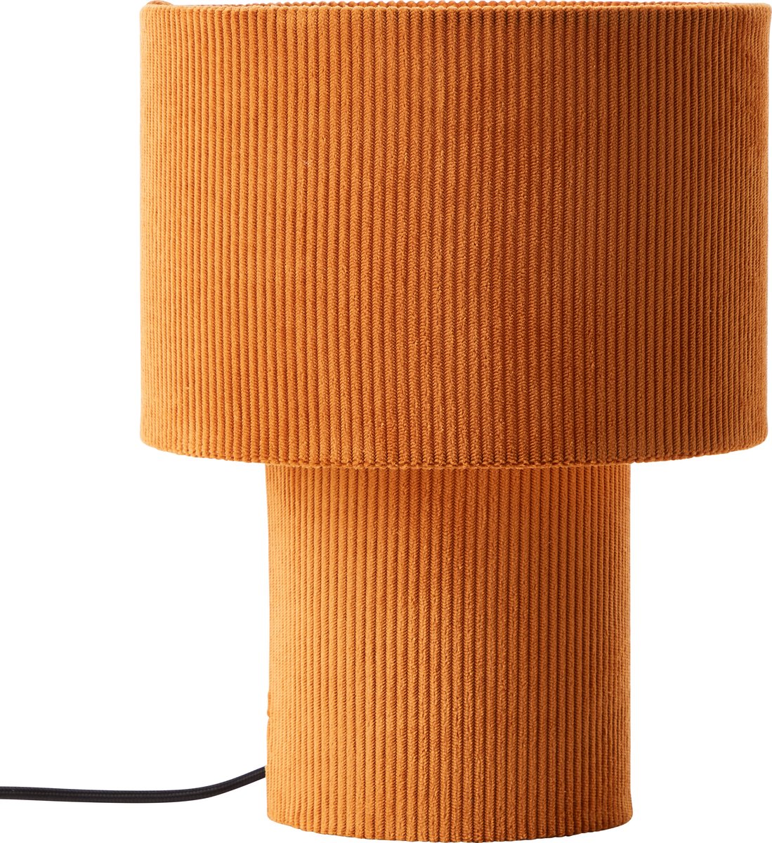 Brilliant Tony – Tischlampe – E27 max. 1 x 25 W – gerippter Stoff – Orange