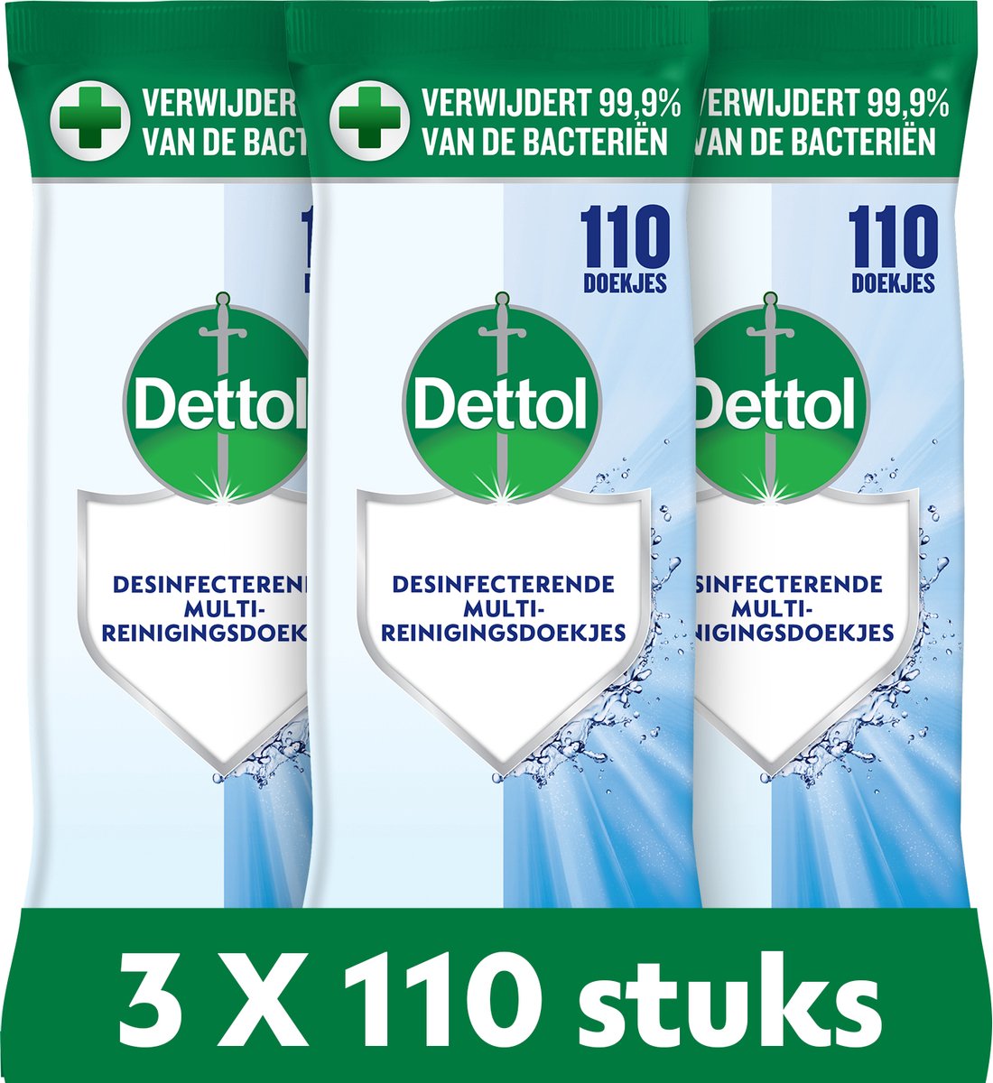 Dettol Reinigungstücher 110 Stück – 3 Stück – Vorteilspackung