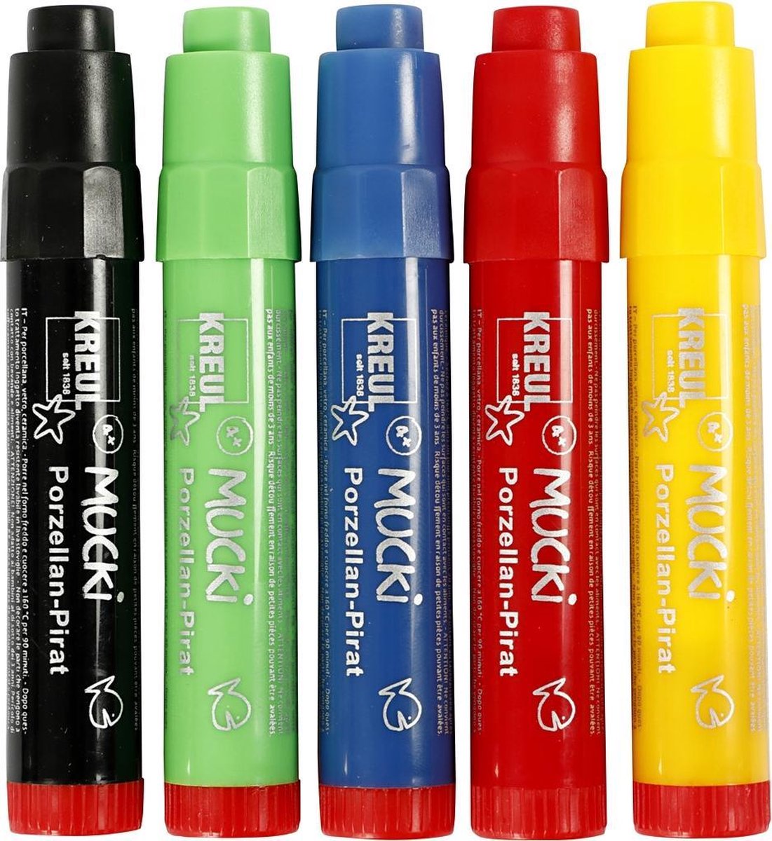 Kreul Glass Porzellansteine, Linie Dig 2-5 mm, verschiedene Farben, 5 Stück 1 Box