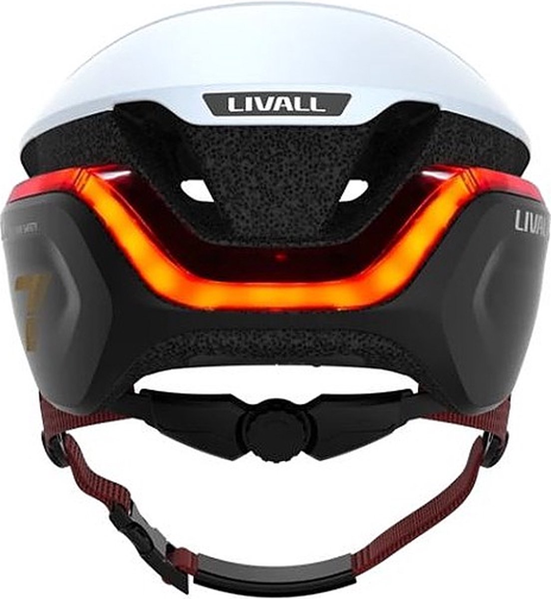 Livall evo21 weiß groß – (intelligenter) Fahrradhelm – SOS-Funktion – LED-Blinker – intelligente Beleuchtung