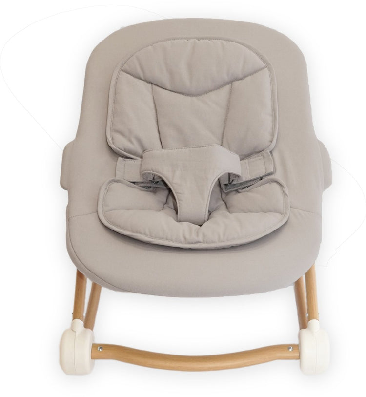 Bo Jungle Grow With Me Babywippe – reinweiß (weiße Beine, grauer Sitz)