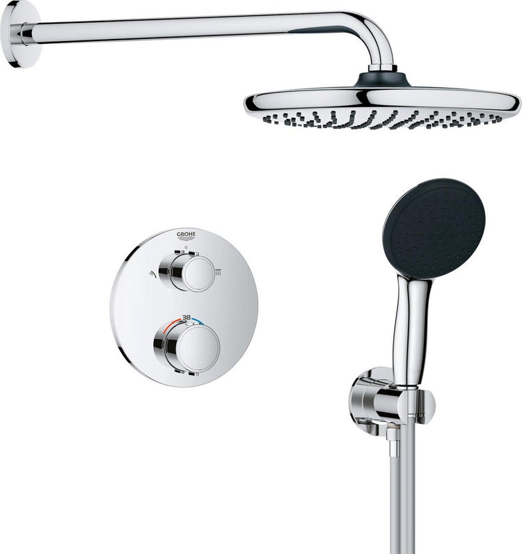 Grohe Präzisions-Einbauduschsystem – rundes Bedienfeld – Chrom