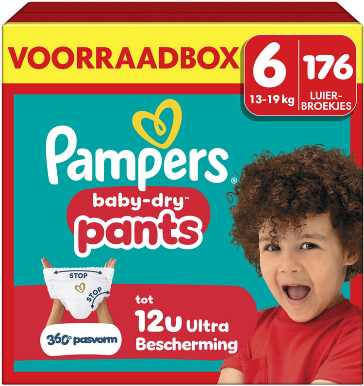 Pampers Baby-Dry Pants Größe 6 – 176 Windelhöschen – 13 kg–19 kg – Aufbewahrungsbox