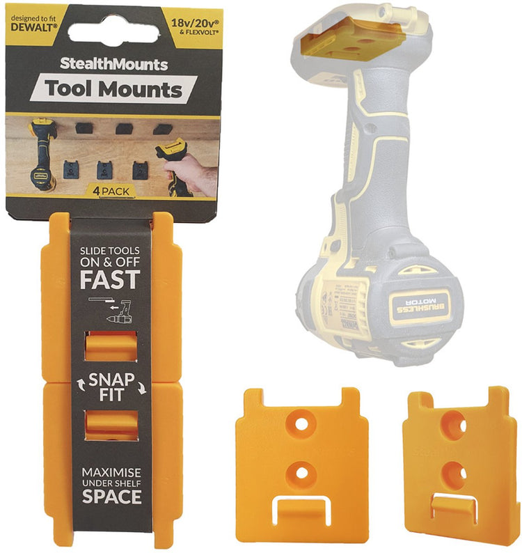 Stealthmounts tm-dw18-ylw-4 Maschinenhalter für Dewalt XR | gelb | 4er-Pack – tm-dw18-ylw-4