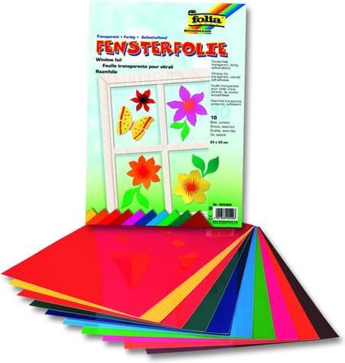 Folia Fensterfolie 23x33cm 10 Blatt - verschiedene Farben