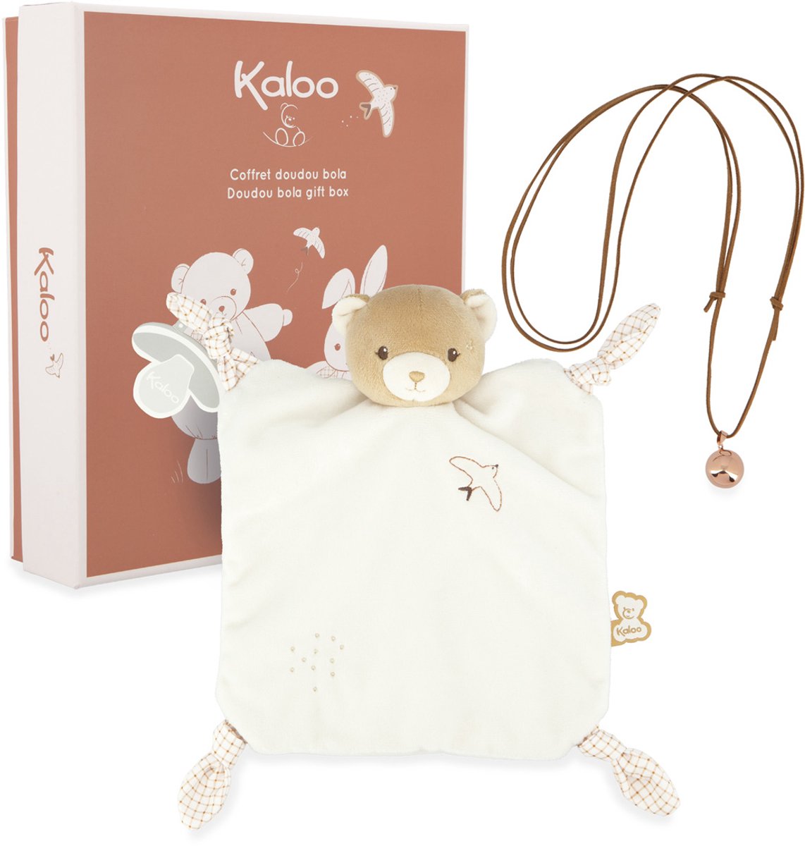 Kaloo Home – Baby-Geschenkset – Kuscheltuch und Halskette – Farbe Creme