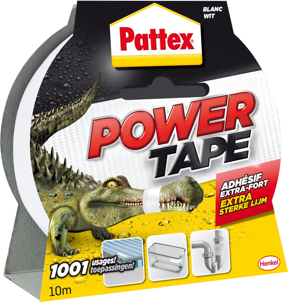 Pattex 1001842 - Powerband 10m weiß sw | 6 Stück