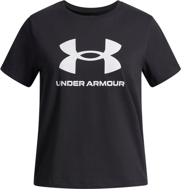 Under Armour UA Big Logo SS Unisex-Sportshirt – Schwarz – Weiß