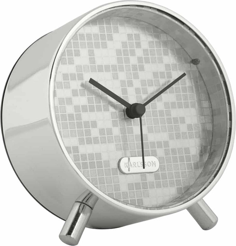 Karlsson Wecker Disco – Silber – ø11 cm – skandinavisch – Wecker für Schlafzimmer – Wecker