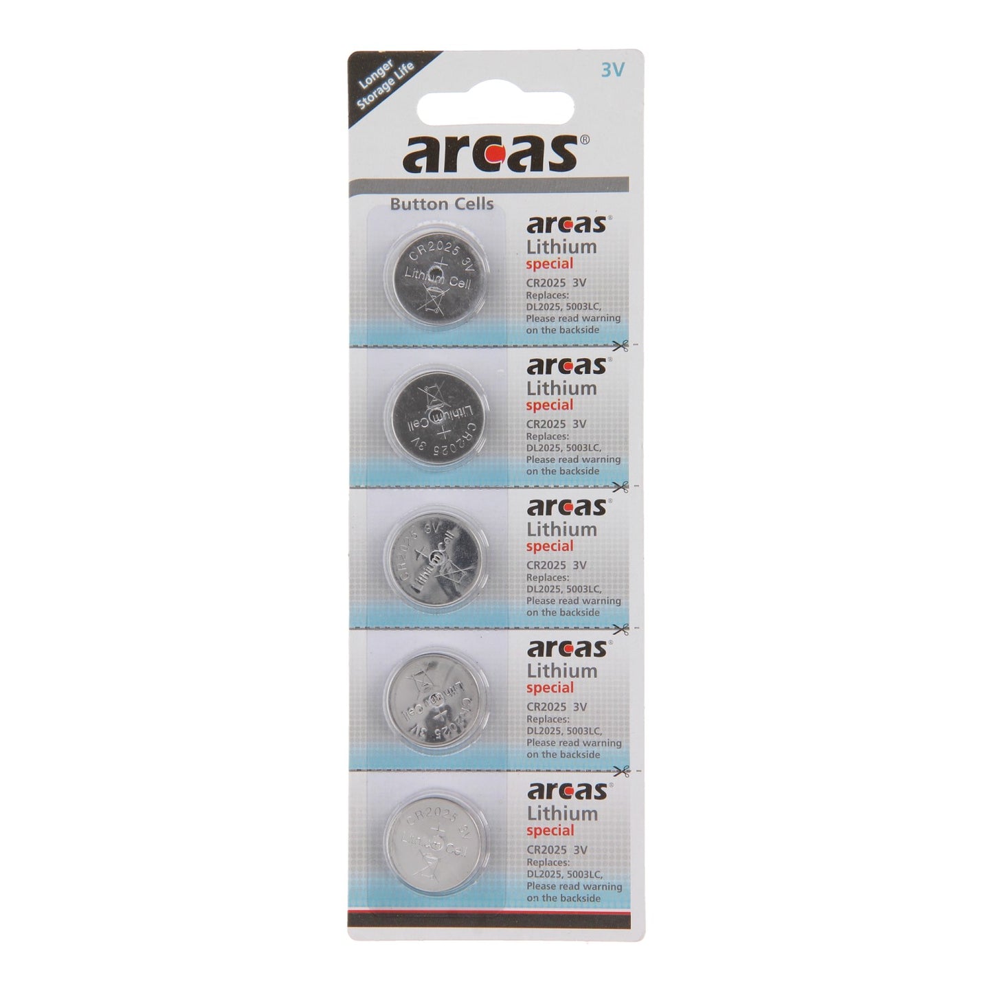 Batterieverkauf Europa ARCAS Batterie Lithium CR2025 3V, 5st.