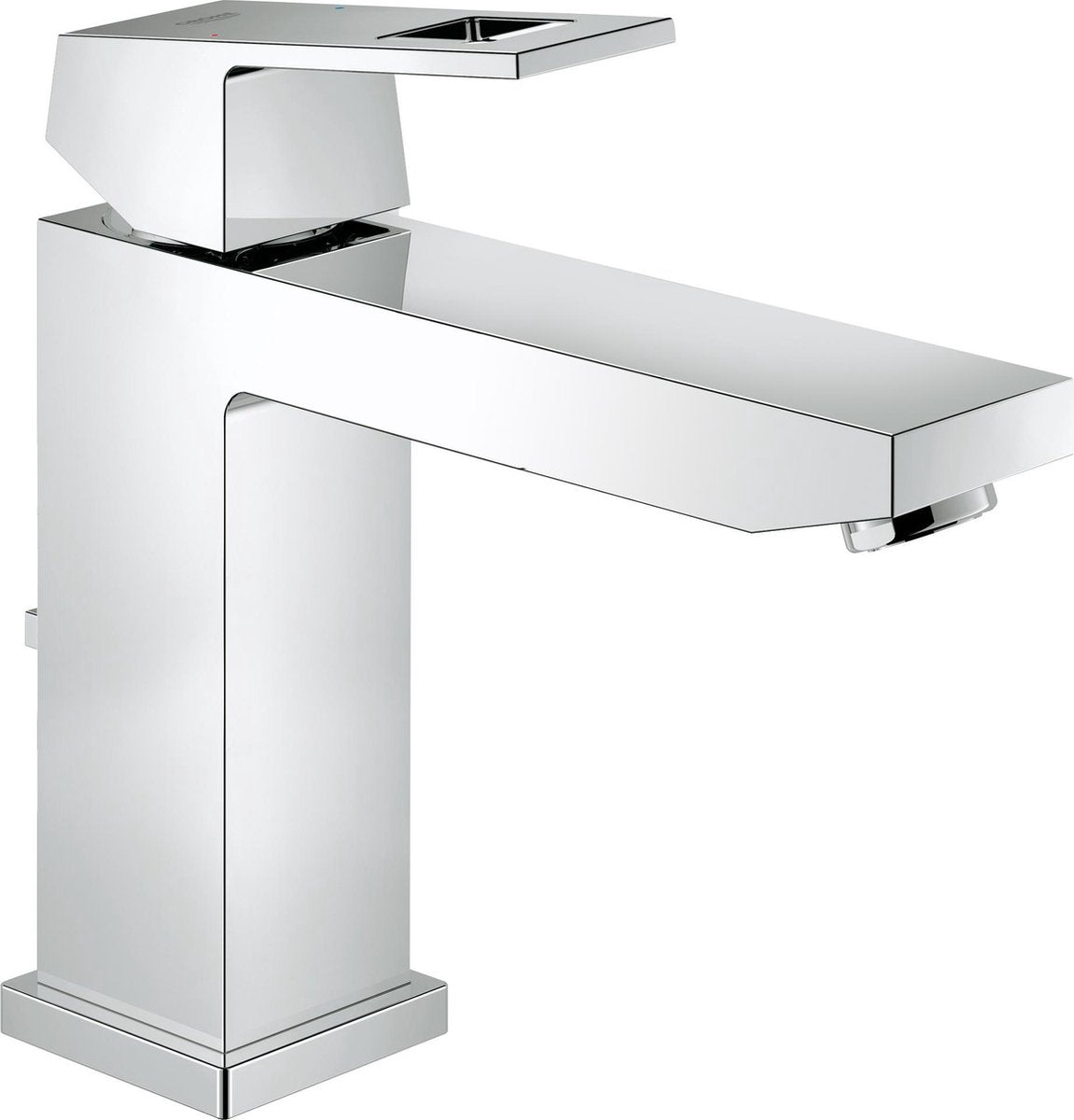 Grohe Eurocube Waschtischarmatur – mittlerer Auslauf – mit Ablaufgarnitur – Chrom – wassersparend
