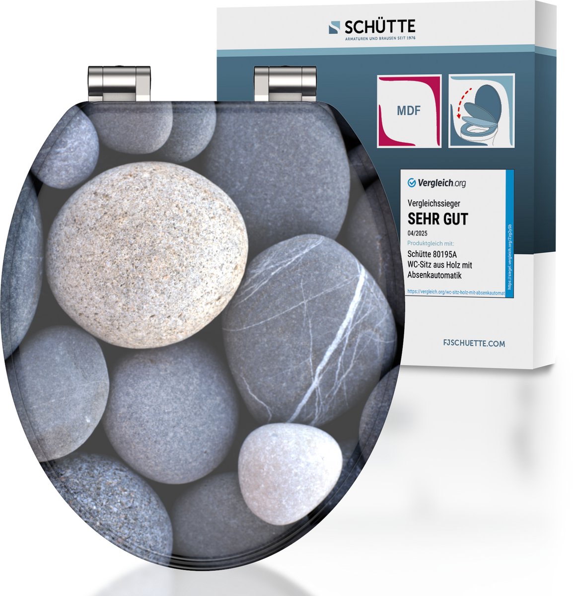 Schütte Schütte Toilettensitz mit weicher grauer Stein