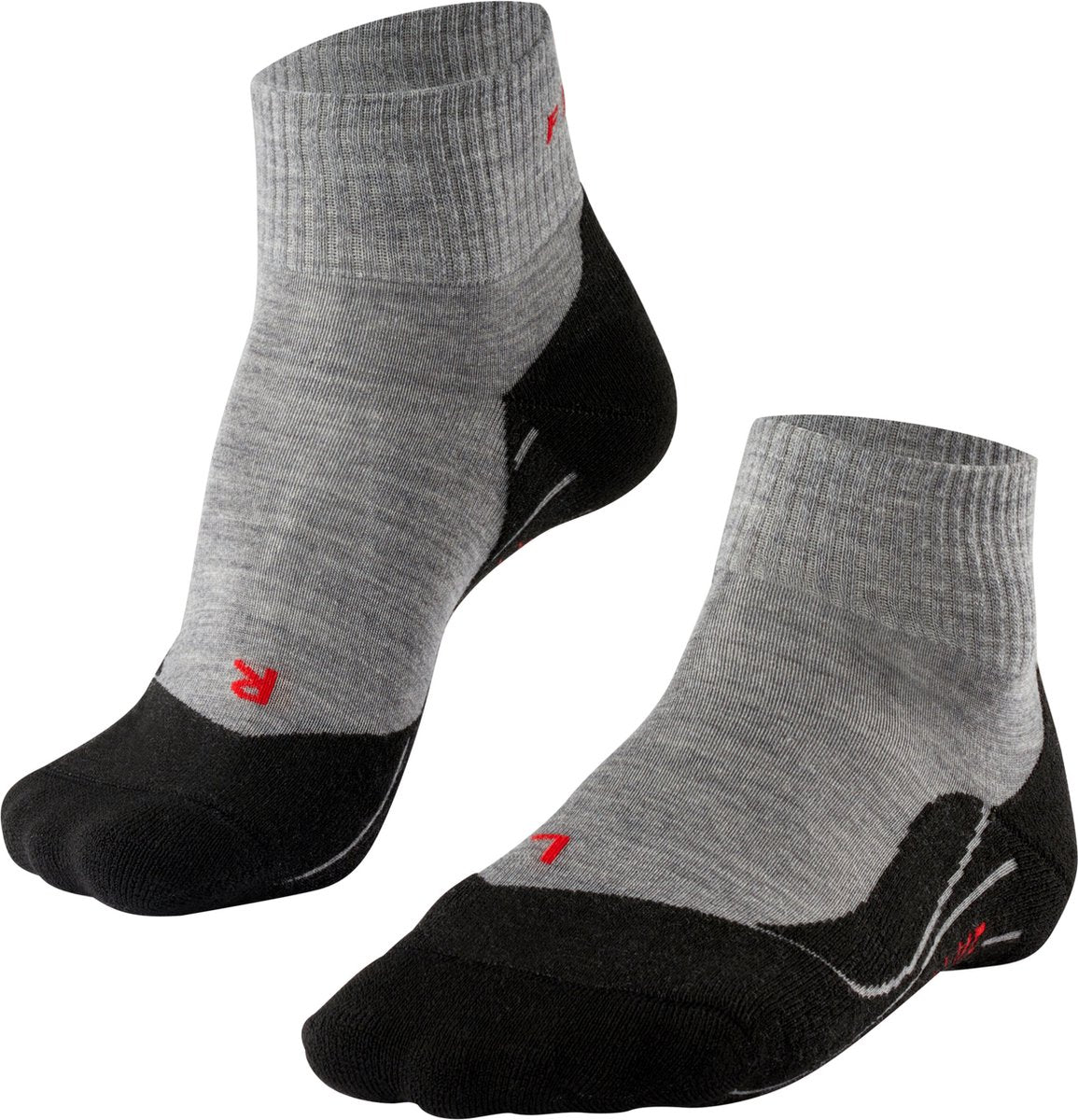 Falke TK5 kurze Anti-Blister Wandersocken aus dünnem Woll-Funktionsmaterial Damen Grau – Größe 39-40