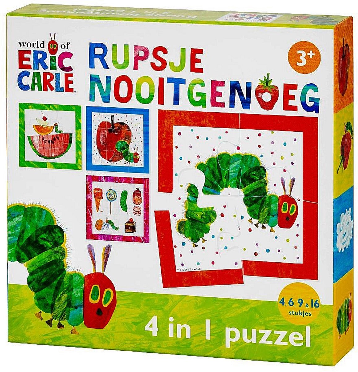 Bambolino Raupe nie genug Puzzle 4 in 1 Lernspielzeug für Kleinkinder – Kinderpuzzle 4x6x9x16 Teile Puzzle lernen – Geschenktipp Puzzle ab 3 Jahren – Spielzeug