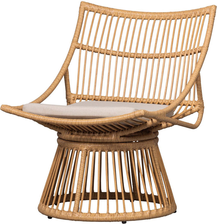 Holzsessel Alatna – Korbgeflecht – Natur – 80 x 64 x 53 cm
