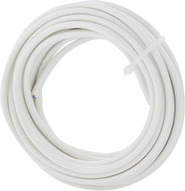 Q-Link-Haushaltskabel - flach - Belastbarkeit bis 1200 W - 2 x 0,75 mm² - 5 m - Weiß