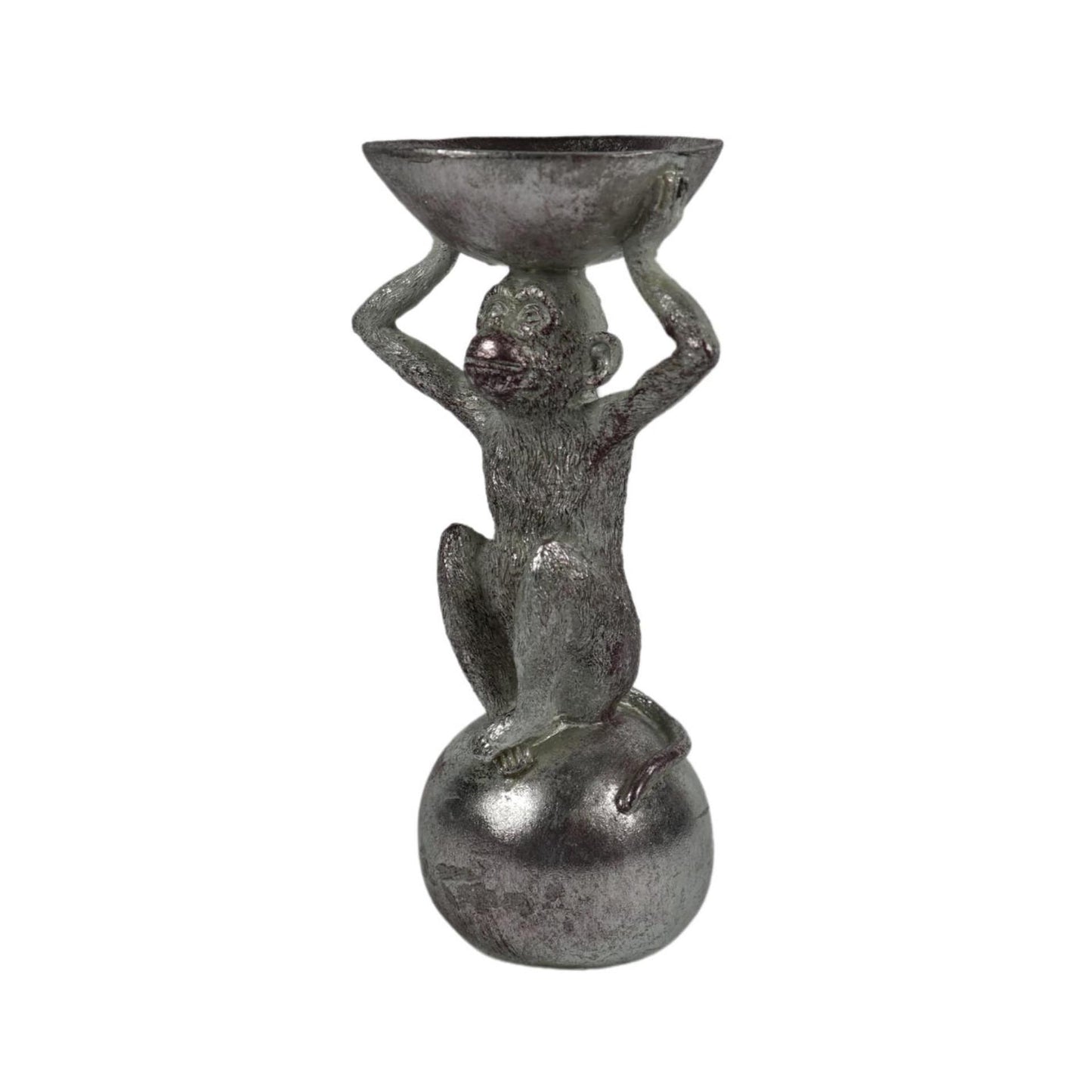 Silberfarbene Affenstatue 26cm