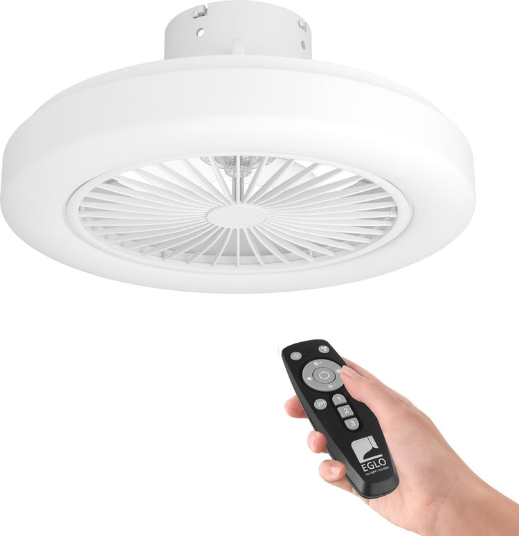 Eglo ortona – Deckenventilator mit Lampe – ø46 cm – 3 Geschwindigkeiten – LED dimmbar – energieeffizient – AC längere Lebensdauer – weiß
