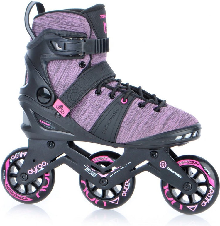 Tempish Ayroo 3x90 Damen Inline-Skates – 3 Rollen 90 mm – Fitness-Speed-Inline-Skates – Schwarz Pink – Größe 42