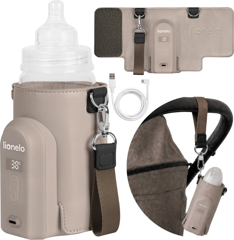 Lionelo thermup go evo Flaschenwärmer – mobil – 5 Temperaturstufen – USB-C-Aufladung – bis zu 9 Stunden Wärme – geeignet für Glas und Kunststoff