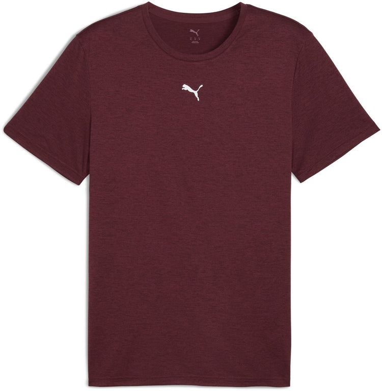 Puma M Tad Essentials Heather Cat Tee (CF Small Cat) Herren-Sportshirt – Ruby Shimmer Heather