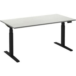 Sitz-Steh-Schreibtisch Ceha ade2plhl128q9005w weißes Melamin, Metall