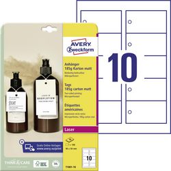 Hängeetiketten Avery Zweckform T1001-10 Karton weiß