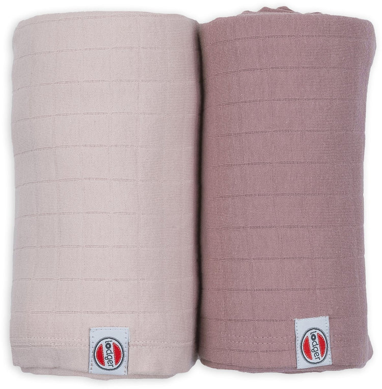 Lodger Pucktuch – hydrophile Tücher – rosa lila – 110 x 110 cm – 2 Stück – Bio-Baumwolle – hydrophile Windel