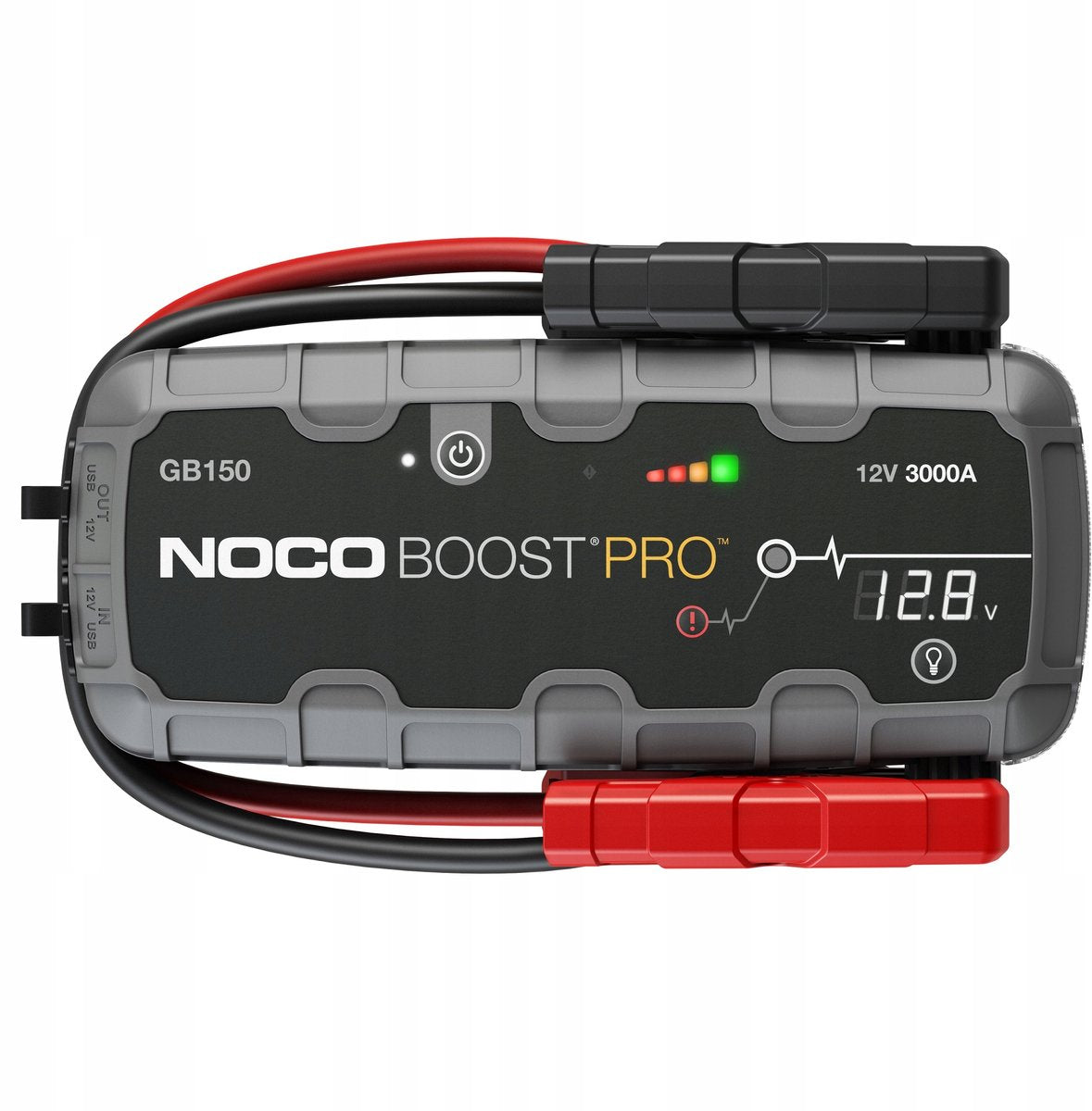 Noco Boost Pro GB150 Lithium-Starter-Booster – Starthilfe 3000 Ampere – bis zu 80 Startversuche mit 1 Ladung – USB-Ladegerät für Smartphone-Tablet – 500 Lumen LED-Taschenlampe