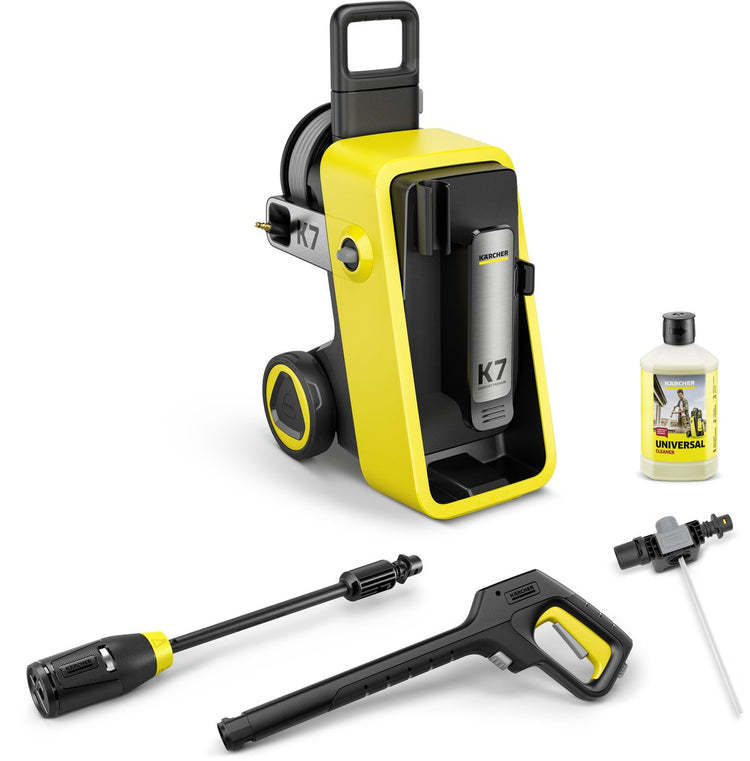 Kärcher K 7 Comfort Premium Hochdruckreiniger – Schlauchtrommel – 4-in-1-Sprühlanze – 180 bar – 600 l h – 60 m² h – geeignet für u. a. Auto - Terrasse - Wohnmobile - Wohnwagen - Fahrräder - Motorräder - Gartenmöbel und Bereiche rund um das Haus