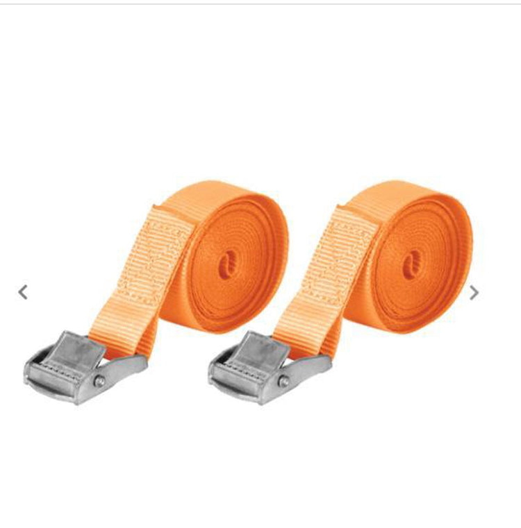 Carpoint Spanngurte – Länge 4,5 Meter – Breite 25 mm – Klemmverschluss – bis 250 kg – mit TÜV GS-Gütezeichen – 2 Stück