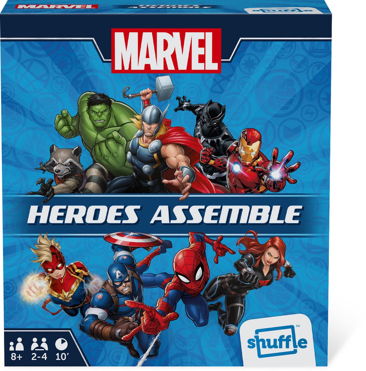 Shuffle – Marvel Heroes Assembly – Kartenspiel – Familienspiel – kooperatives Kartenspiel – für Fans von Marvel Snap