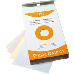 Karteikarten Exacompta 13852x Farbsortiment Papier